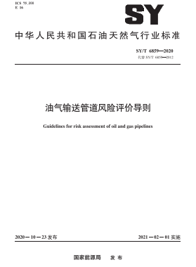 油氣輸送管道風(fēng)險評價導(dǎo)則石油天然氣標準∕T 6859-2020